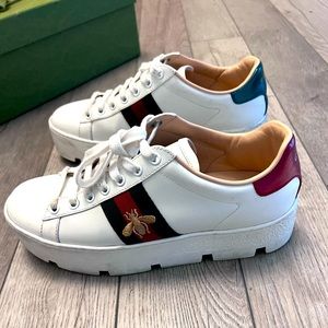 Gucci Ace Embroidered Platform Sneaker Women